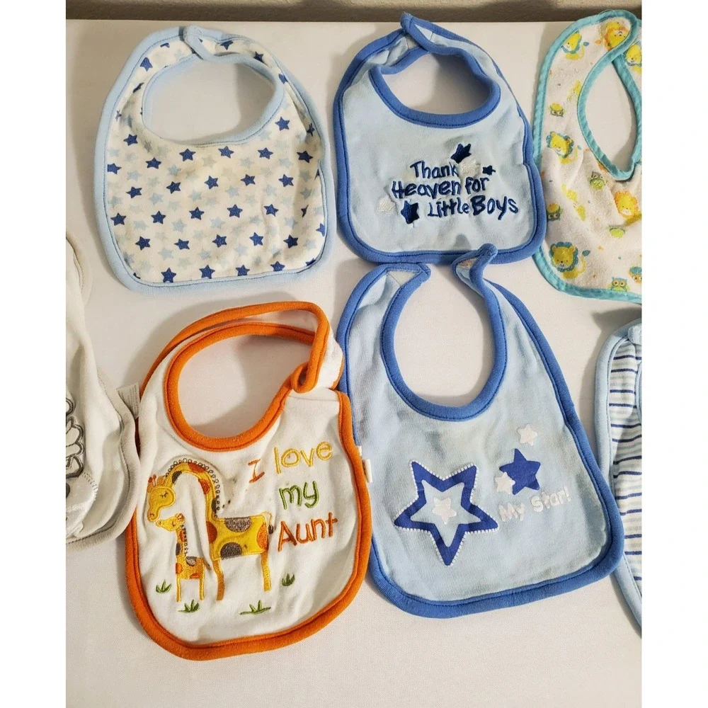 Baby Boy Feeding Drool Bibs Lot of 13